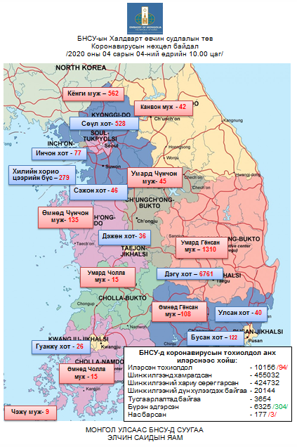 БНСУ-ын Халдварт өвчин судлалын төвийн КОРОНАВИРУС-ын нөхцөл байдал./2020.04.04./