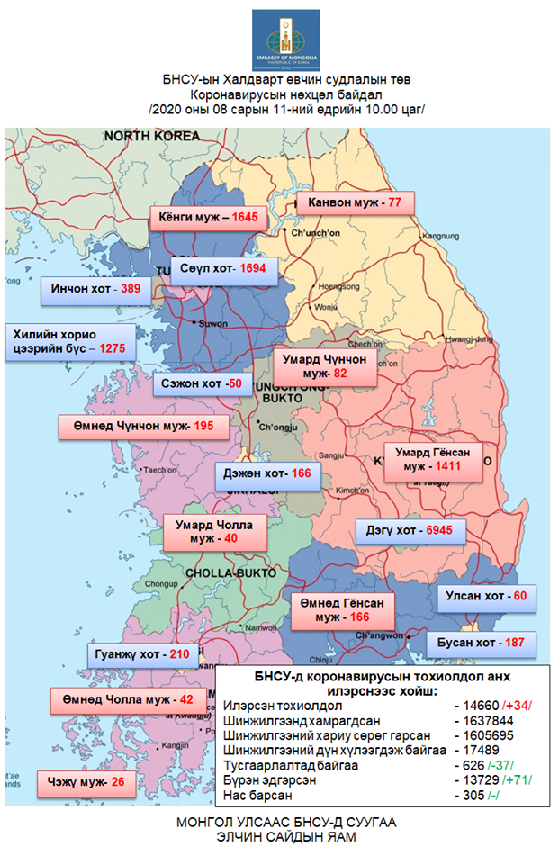 БНСУ-ын Халдварт өвчин судлалын төвийн 10:00 цагийн мэдээ 2020.08.11.