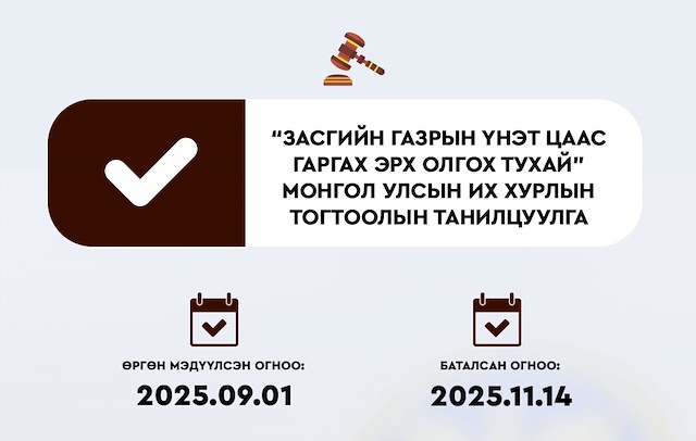 Засгийн газарт үнэт цаас гаргах эрхийг олголоо