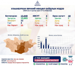 Улаанбурхан өвчний нийт батлагдсан тохиолдол 13.640 болжээ