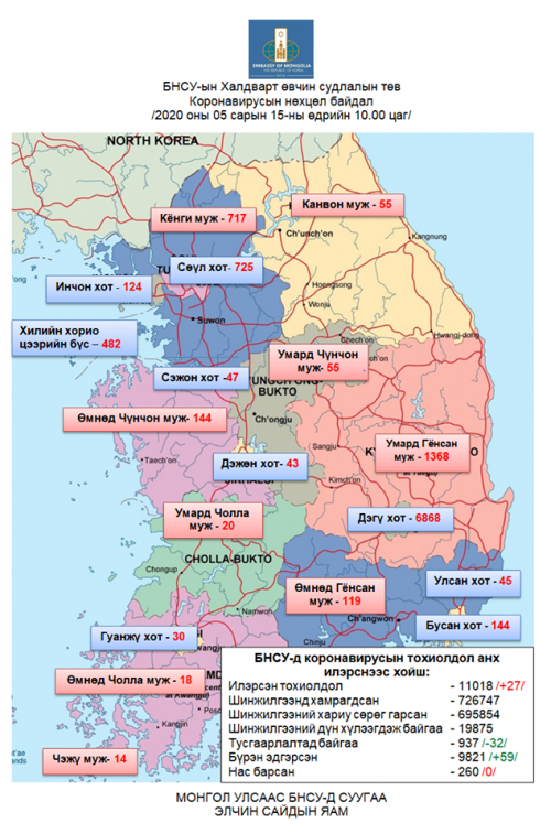 БНСУ-ын Халдварт өвчин судлалын төвийн 10:00 цагийн мэдээ 2020.05.15.