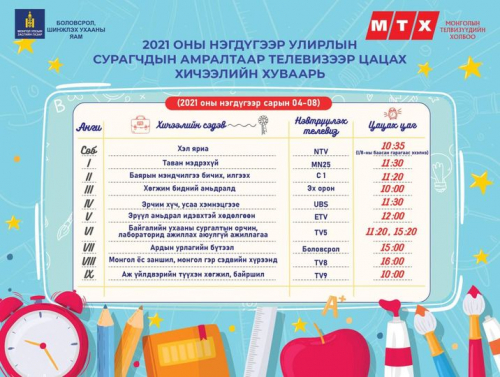Бага, дунд ангийн сурагчдад зориулсан “Теле хичээл контент” энэ сарын 4-нд эхэлнэ