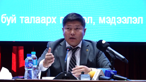 АВИЛГЫН ЭСРЭГ ИНДЕКСИЙН ТАЛААР ХЗДХ-ИЙН САЙД Х.НЯМБААТАР МЭДЭЭЛЭЛ ХИЙЖ БАЙНА