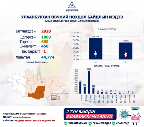 Улаанбурхан өвчний лабораториор батлагдсан тохиолдол 2928 болжээ